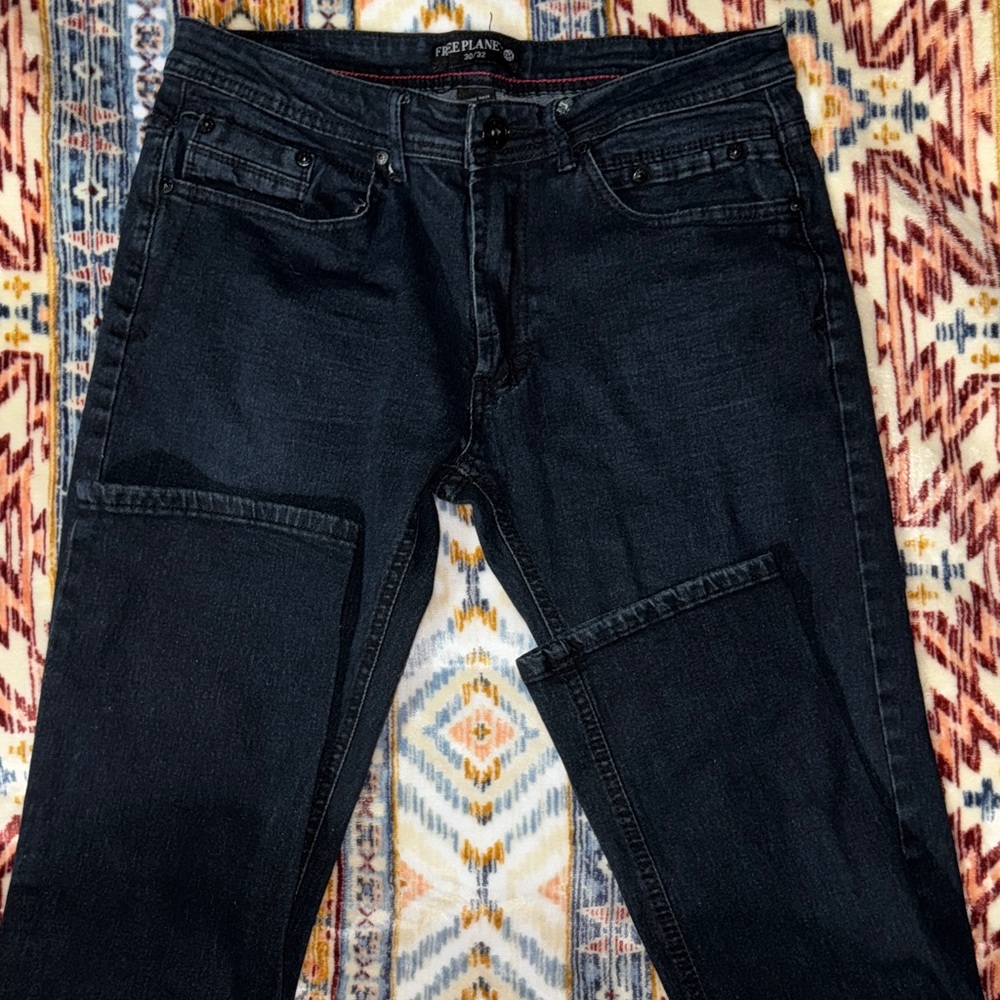 Free Planet Men's Slim Straight Jeans - Dark Denim